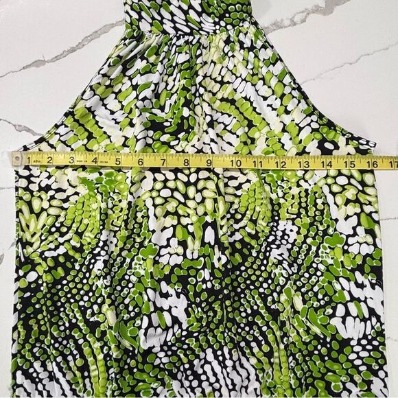 Essentials by Milano | Women’s High Neck Lime Green Halter Snakeskin Blouse S - Picture 15 of 16